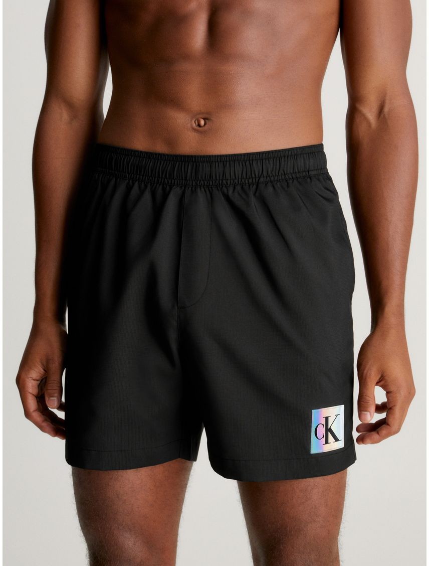 Bermuda De Baño Negra CK Festive Para Hombre