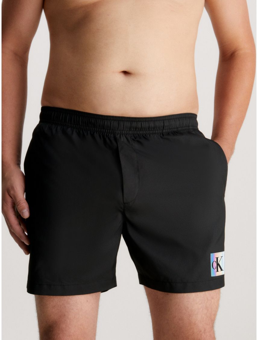 Bermuda De Baño Negra CK Festive Para Hombre
