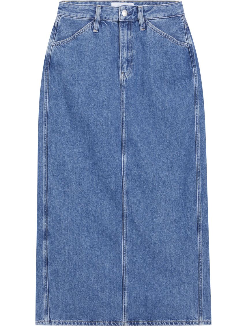 Falda azul larga denim