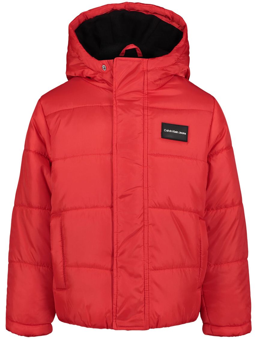 Chaqueta Rojo Tipo Burbuja Con Gorro Para Niño