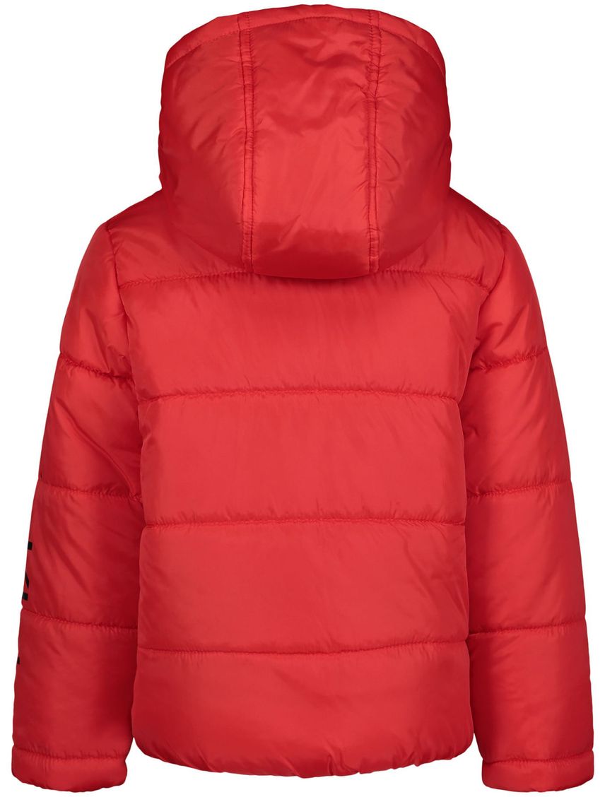 Chaqueta Rojo Tipo Burbuja Con Gorro Para Niño