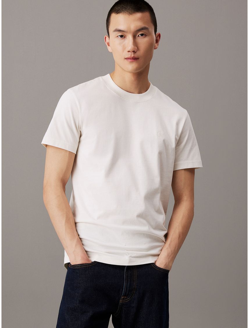 Camiseta blanca de punto pesado
