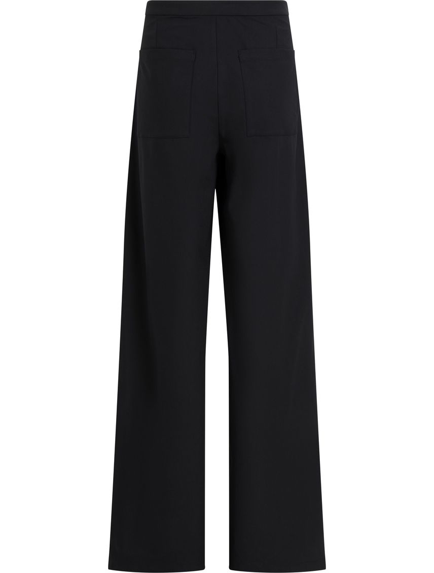 Pantalón negro de punto de pierna ancha