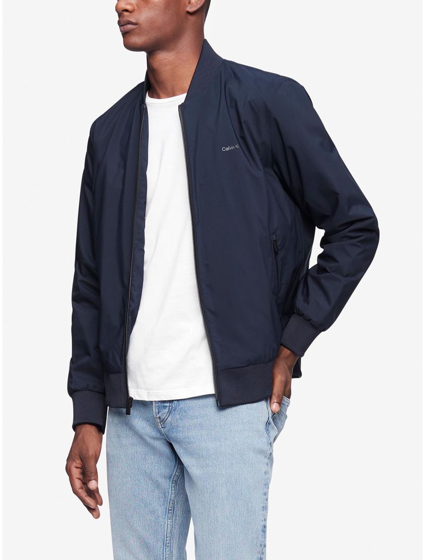 Chaqueta Azul Con Cierre Para Hombre