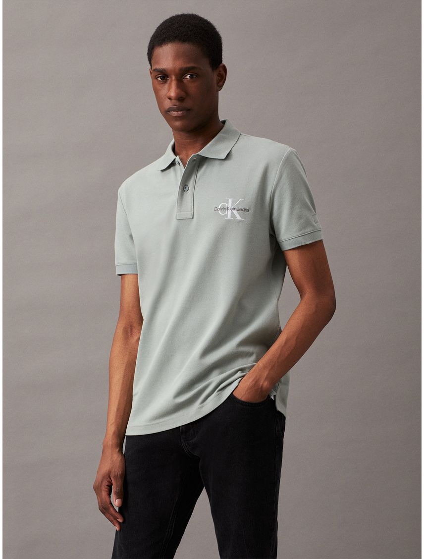 Polo Verde con monograma Para Hombre