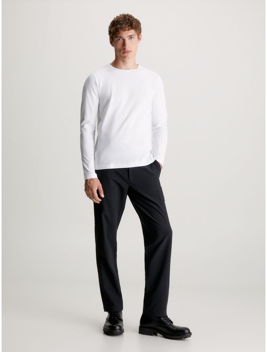 Camiseta blanca slim manga larga