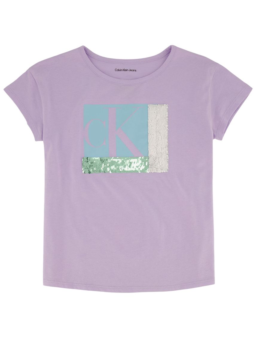 Camiseta Morado Con Lentejuelas Para Niña