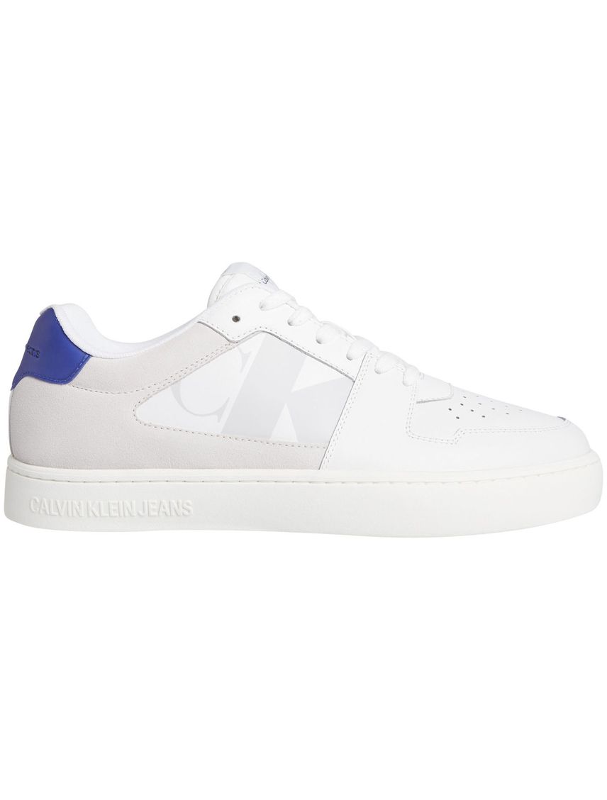 Tenis blanco clásicos con detalle de gamuza