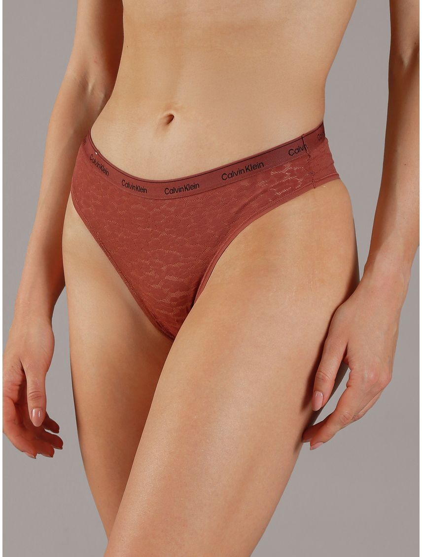 Pantie Café Estilo Brasilera De Encaje - Modern Logo Lace