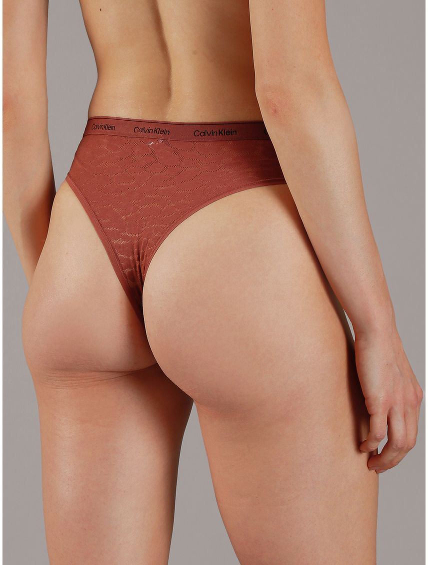 Pantie Café Estilo Brasilera De Encaje - Modern Logo Lace