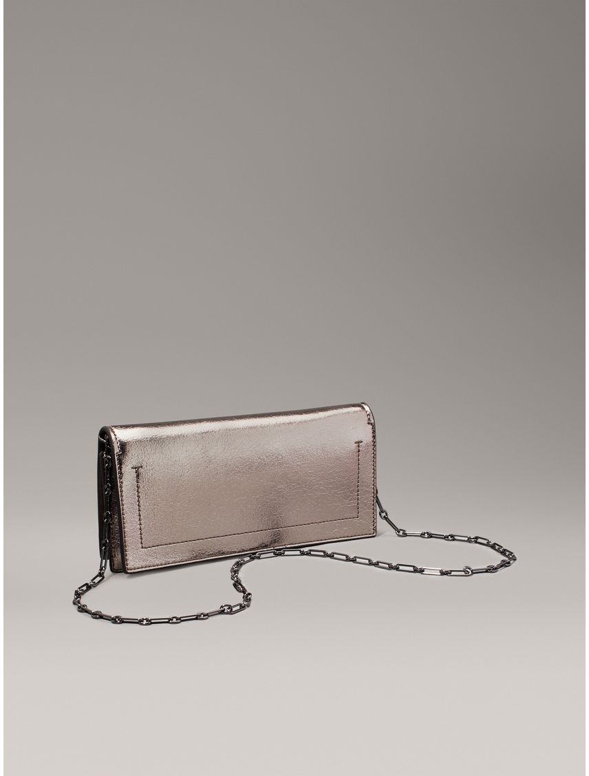 Mini gris bolso cruzado metálico