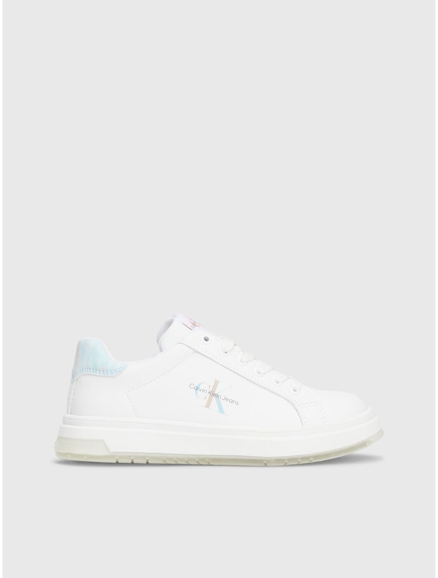 Tenis blanco con cordones para niña