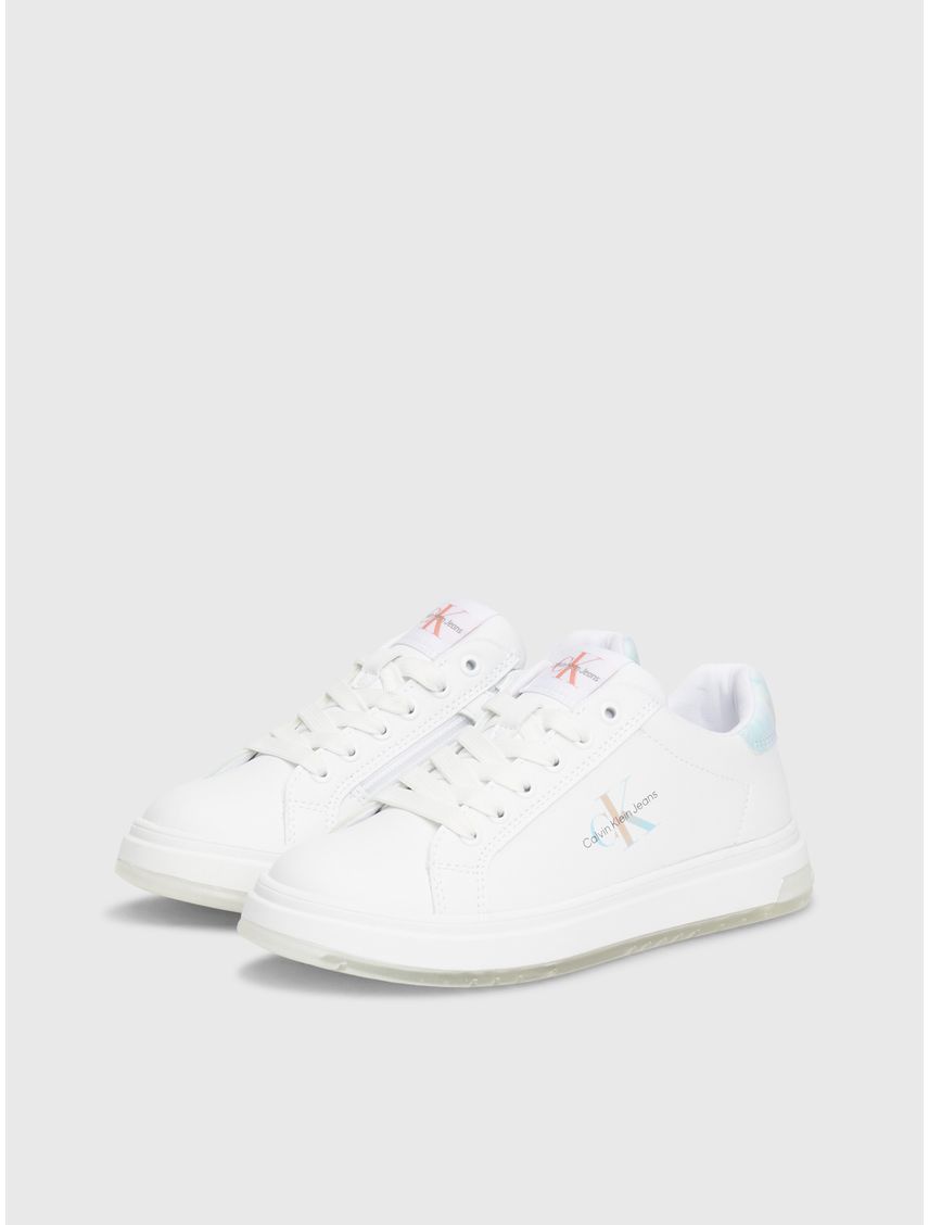 Tenis blanco con cordones para niña