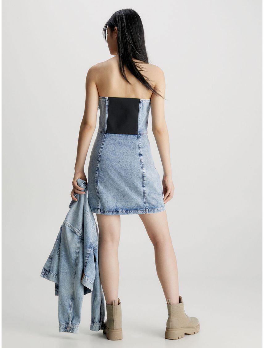 Vestido Azul Corsé De Mezclilla Reciclada