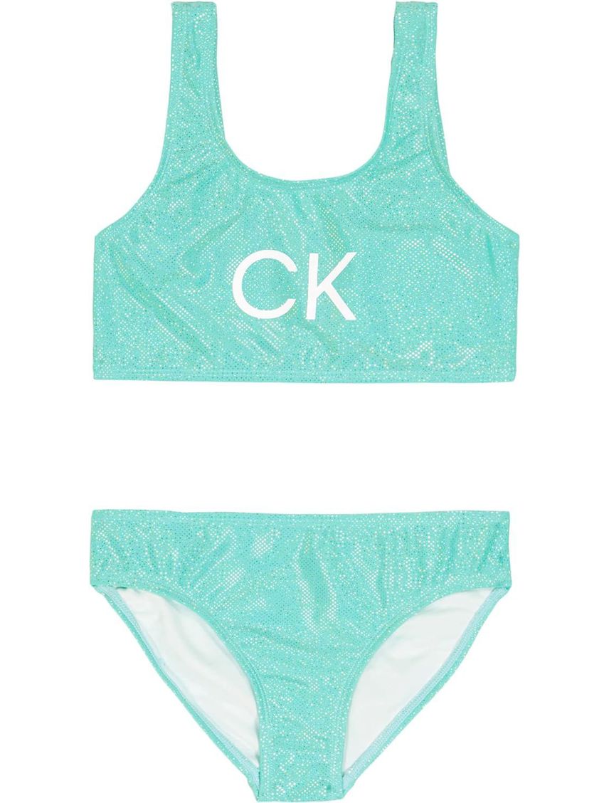 Bikini Con Brassier Para Niña Calvin Klein Verde
