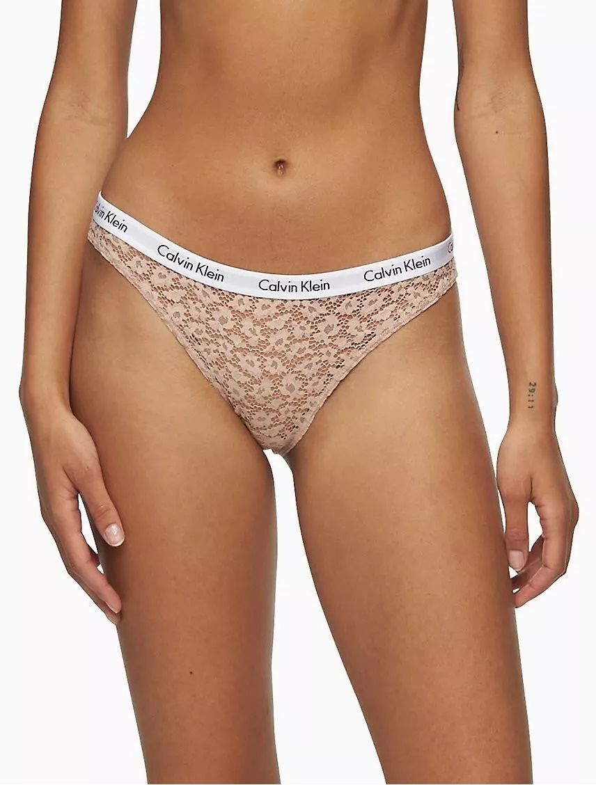 Pantie Beige Tipo Bikini Con Logo Para Mujer