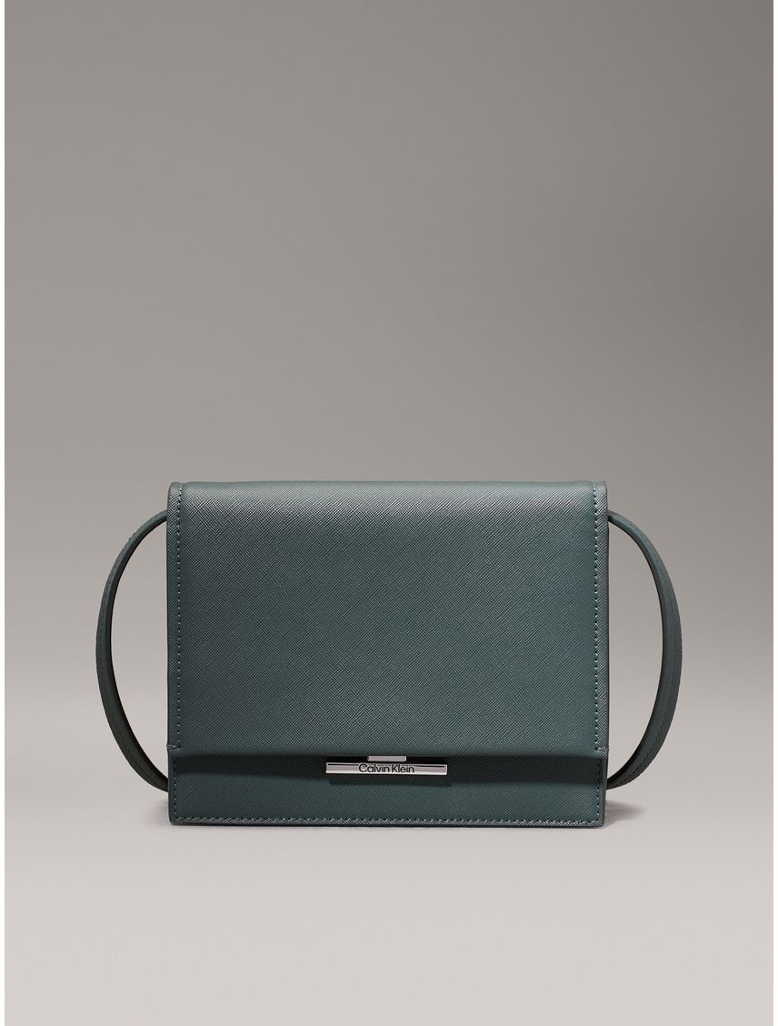 Bolso verde cruzado Saffiano