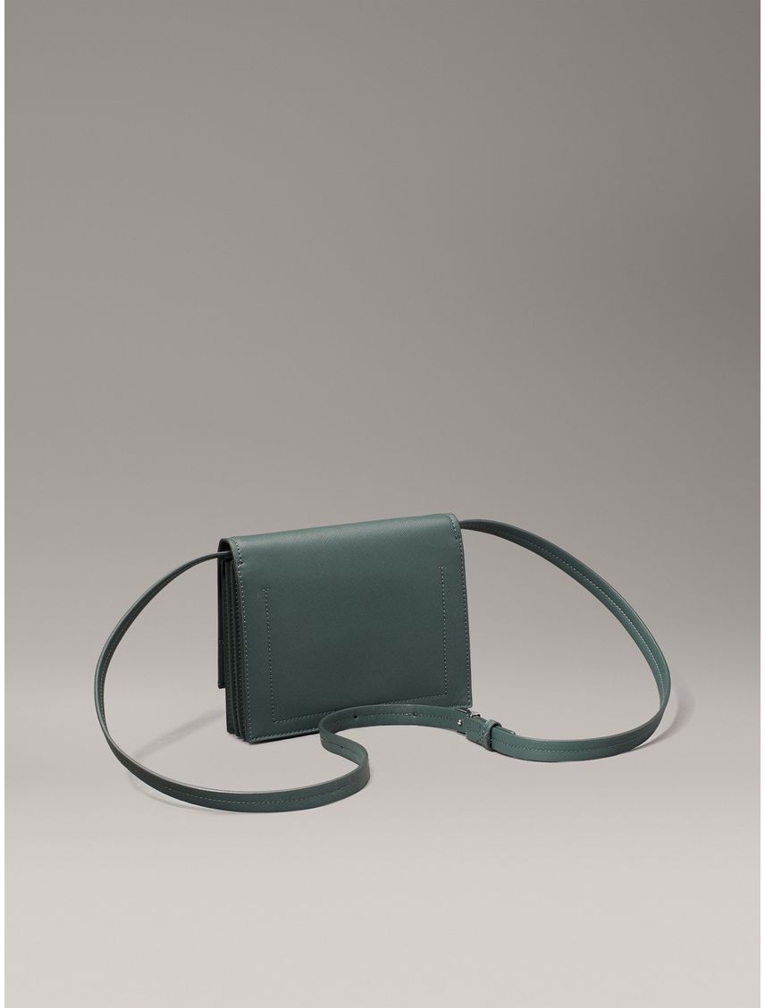 Bolso verde cruzado Saffiano