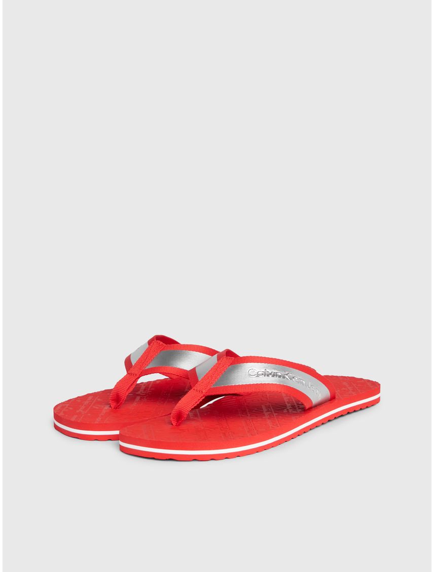 Sandalias Rojas Con Detalles Metálicos Para Hombre