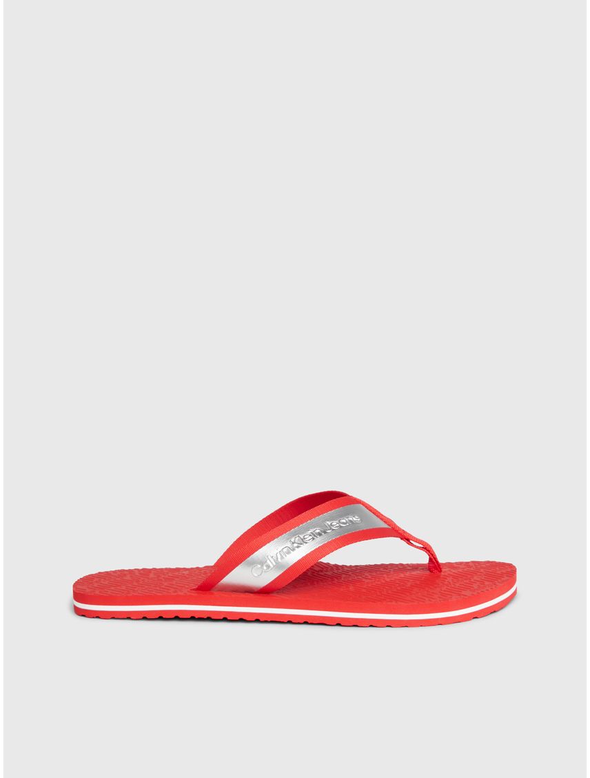 Sandalias Rojas Con Detalles Metálicos Para Hombre