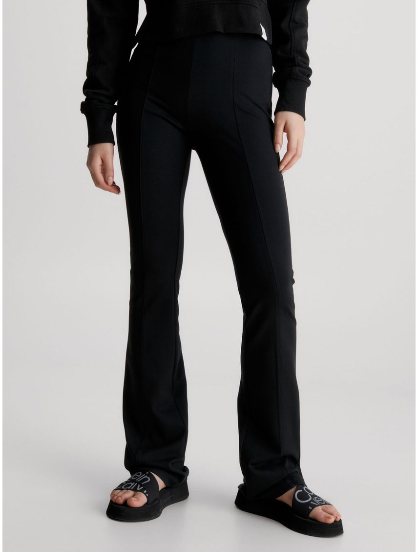 Leggings Negro Acampanados De Punto Milano