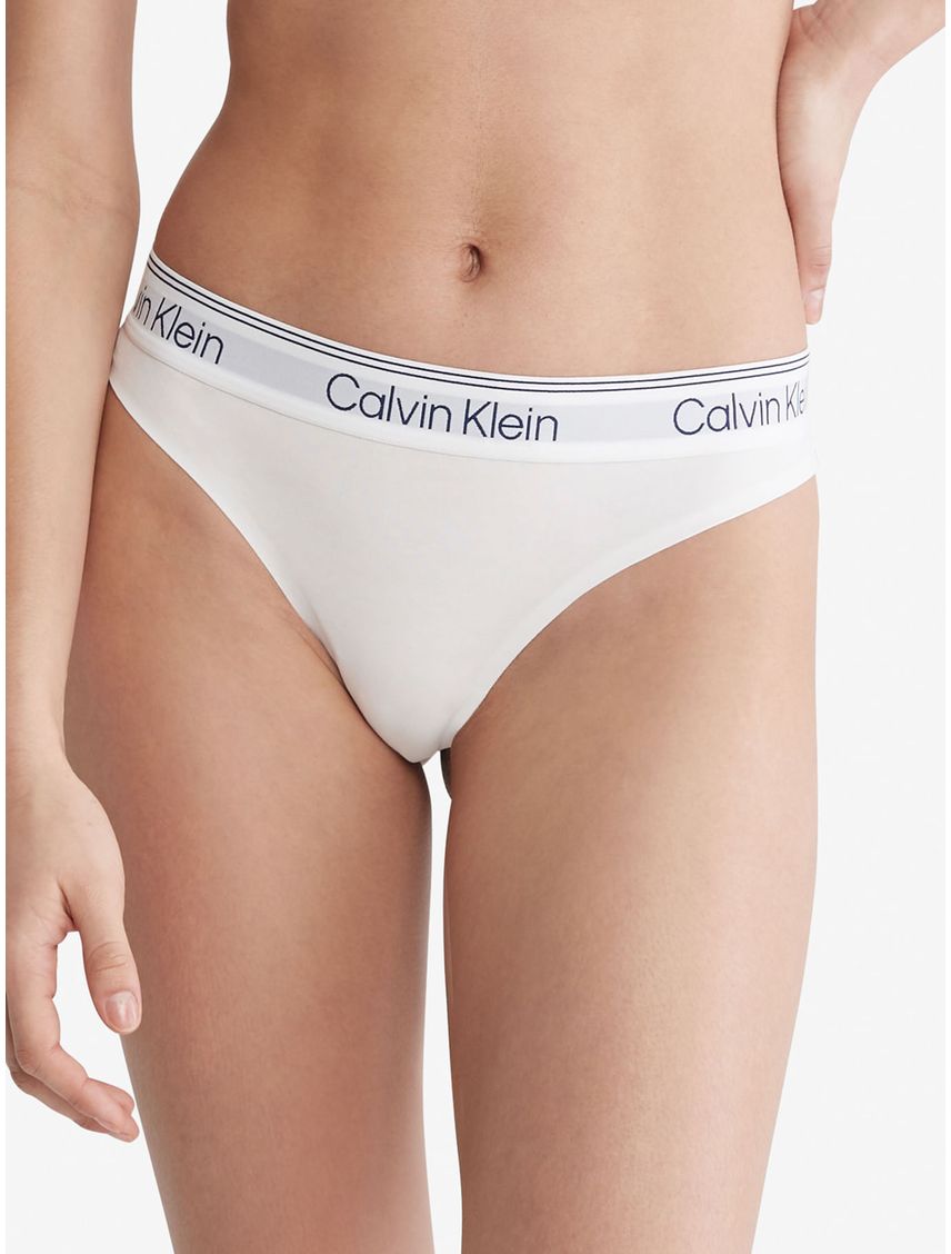 Pantie Tipo Tanga Blanca Con Logo En Algodón