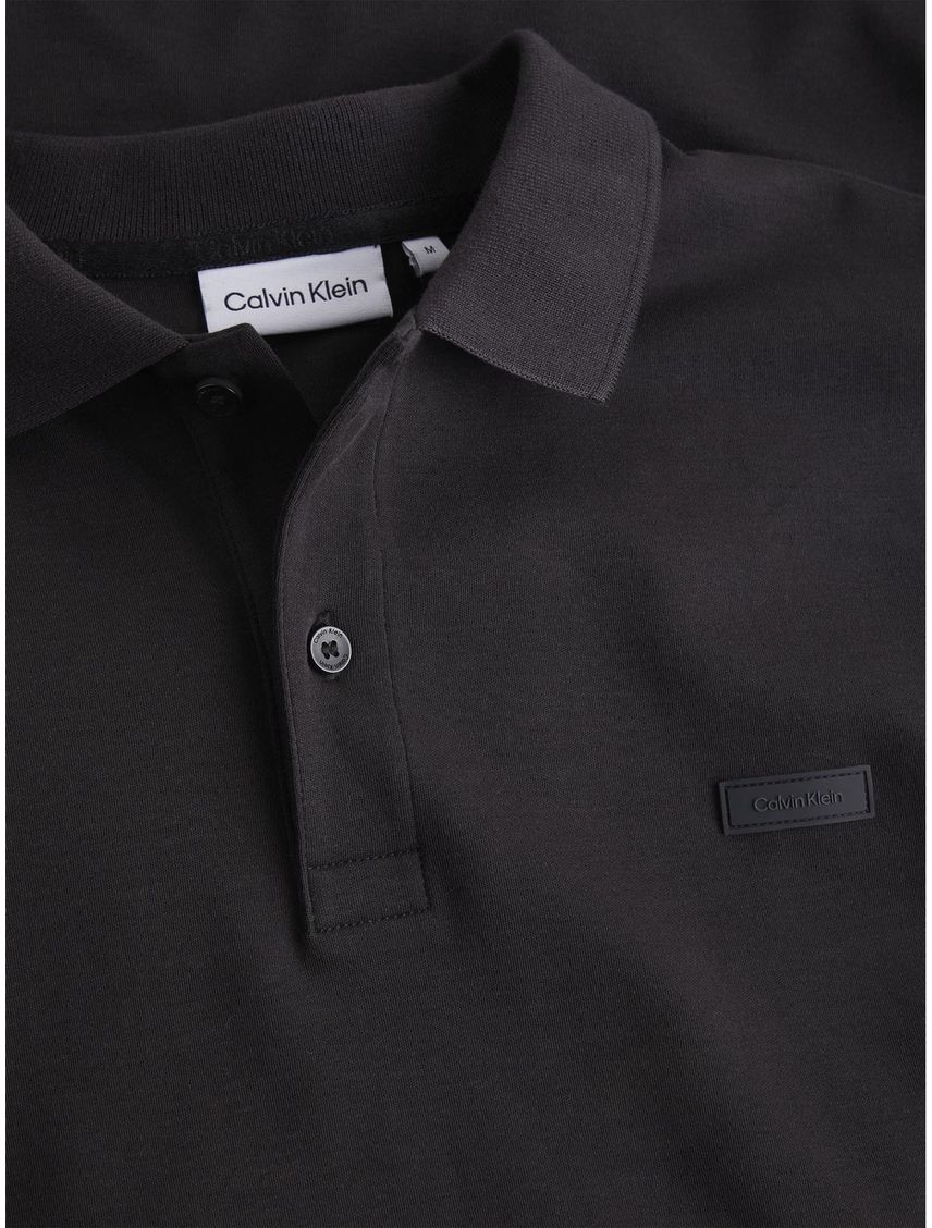 Polo Negro Slim De Manga Larga Para Hombre