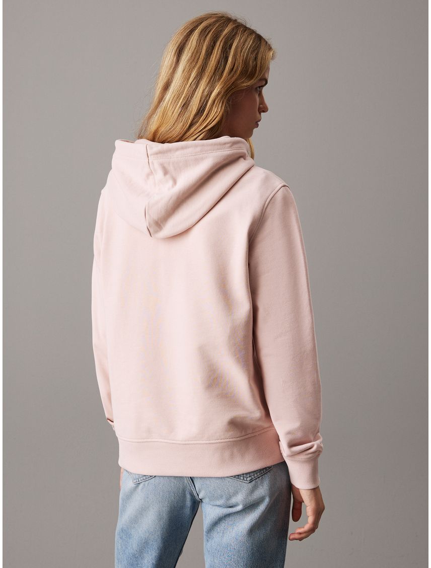 Buzo rosado de felpa de algodón con capota y logo