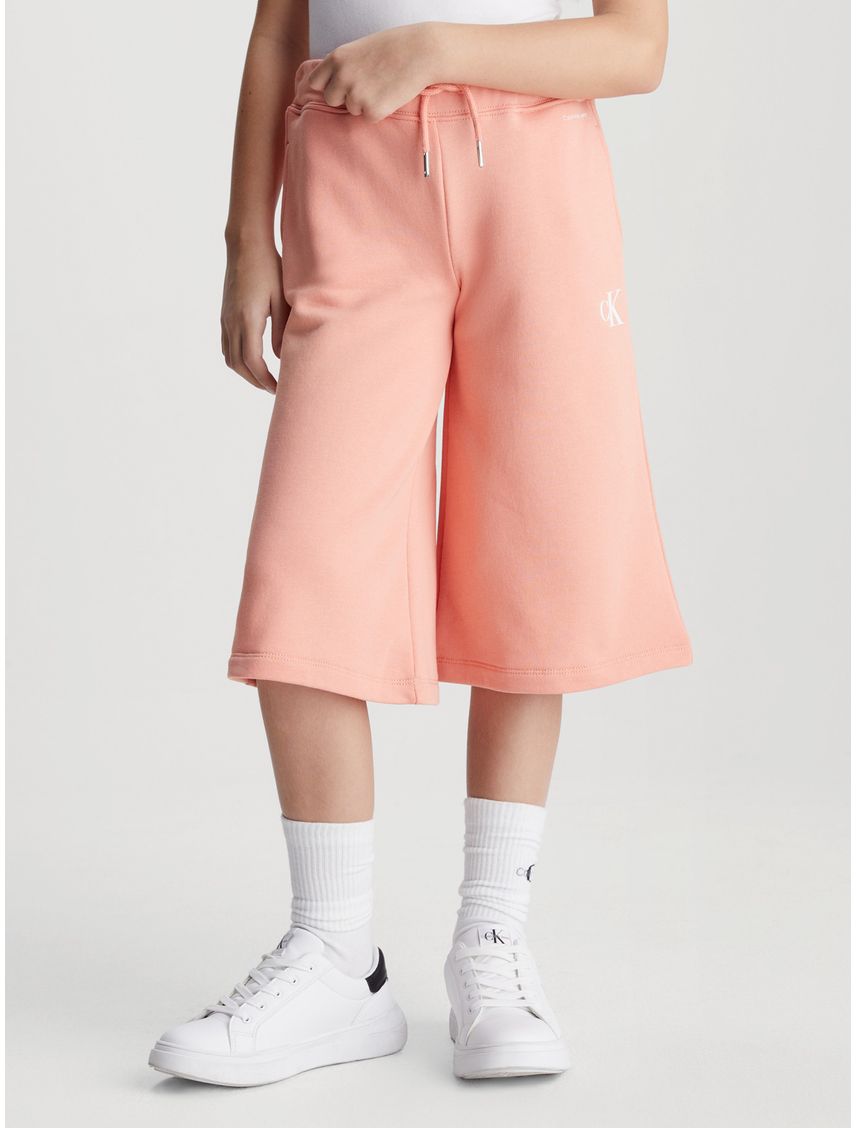 Pantalón rosado chándal culotte de felpa para niña