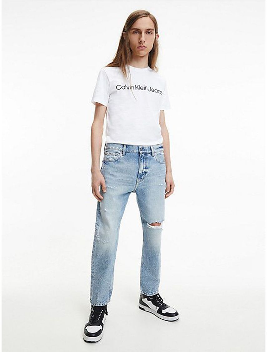 Camiseta Con El Logo Hombre Blanco Calvin Klein