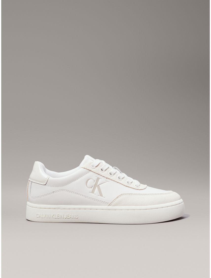 Tenis blanco classic cupsole e cuero