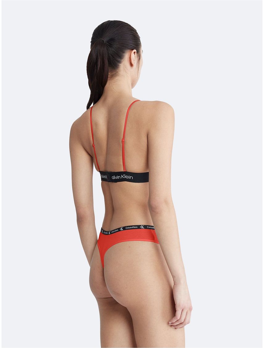 Pantie Naranja Tipo Tanga En Algodón Con Logo
