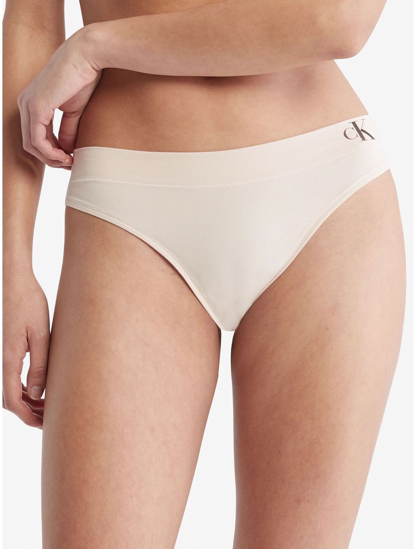 Pantie Tipo Bikini Beige Con Logo Para Mujer
