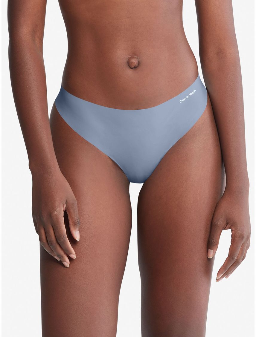 Tanga gris invisible con logo en el lateral