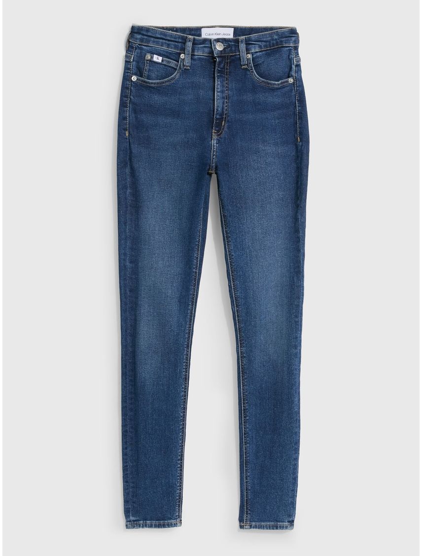 Jeans Con Cintura Alta Azul Oscuro Calvin Klein Mujer