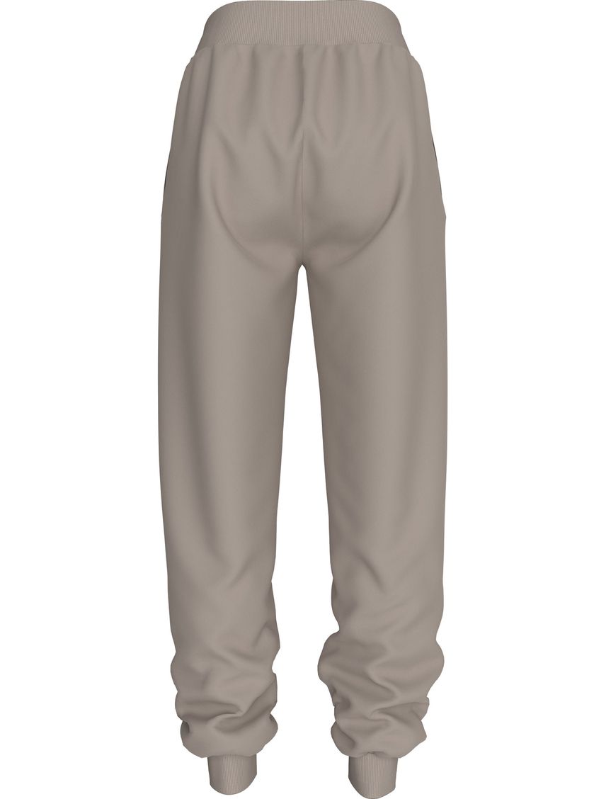 Pantalón beige e chánal e felpa con monograma
