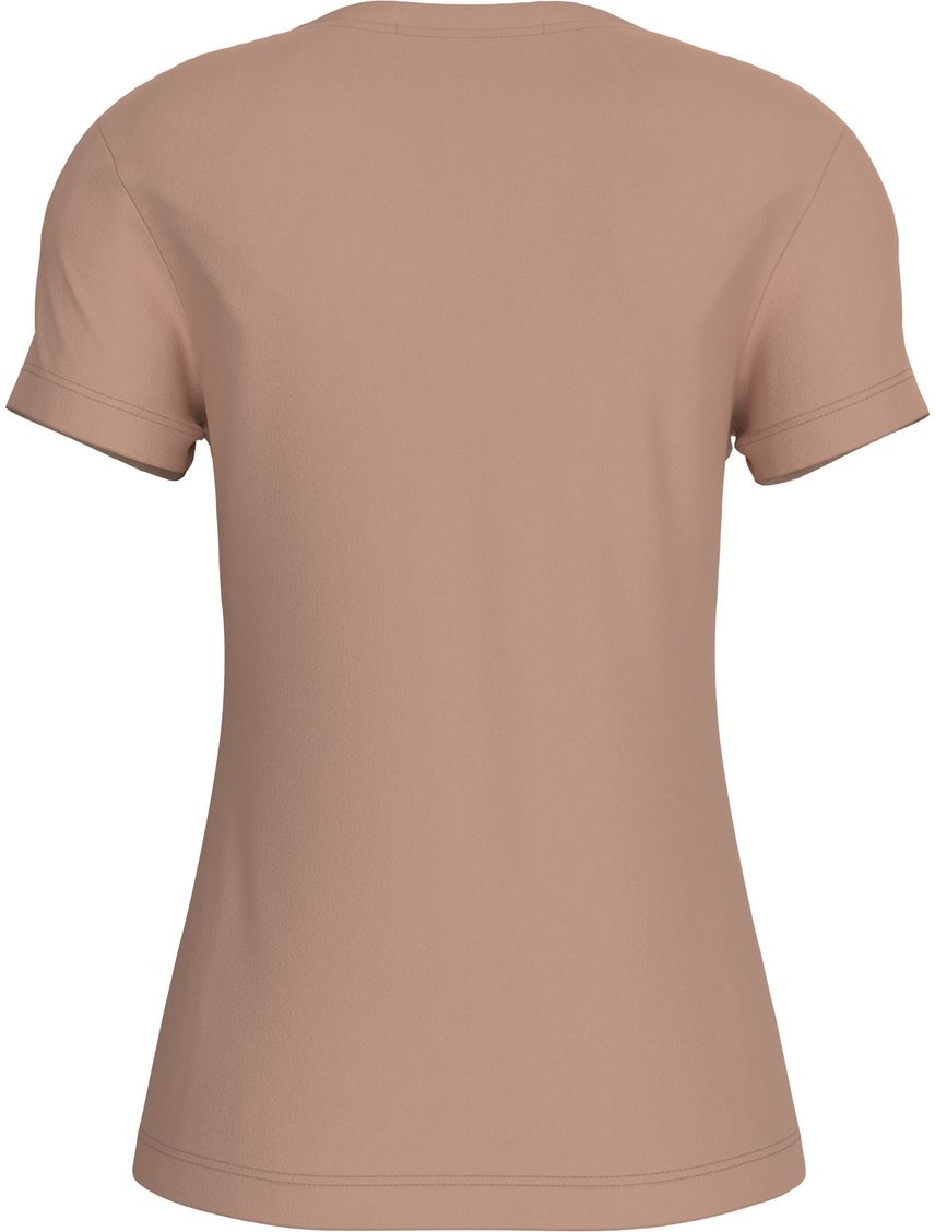 Camiseta beige slim con logo