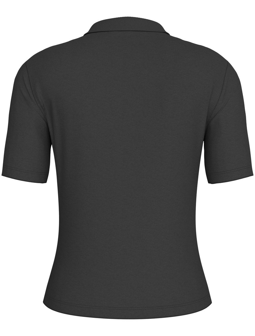 Polo negro slim e punto e algoón