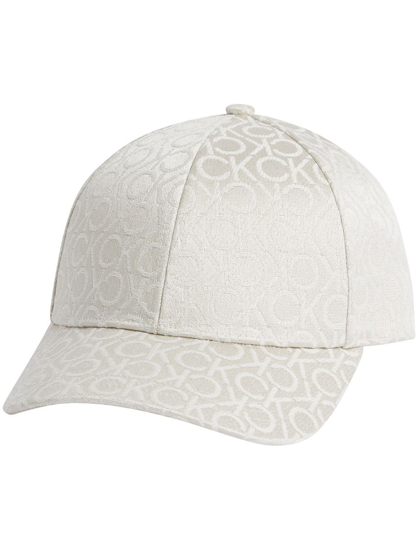 Gorra blanca de jacquard con logo