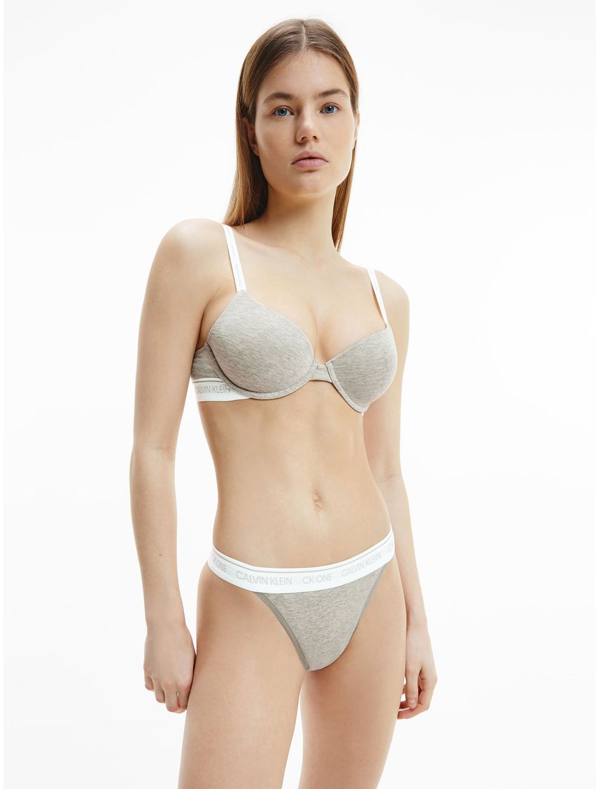 Brassier Gris Algodón Lightly Forrada Demi Mujer Calvin Klein