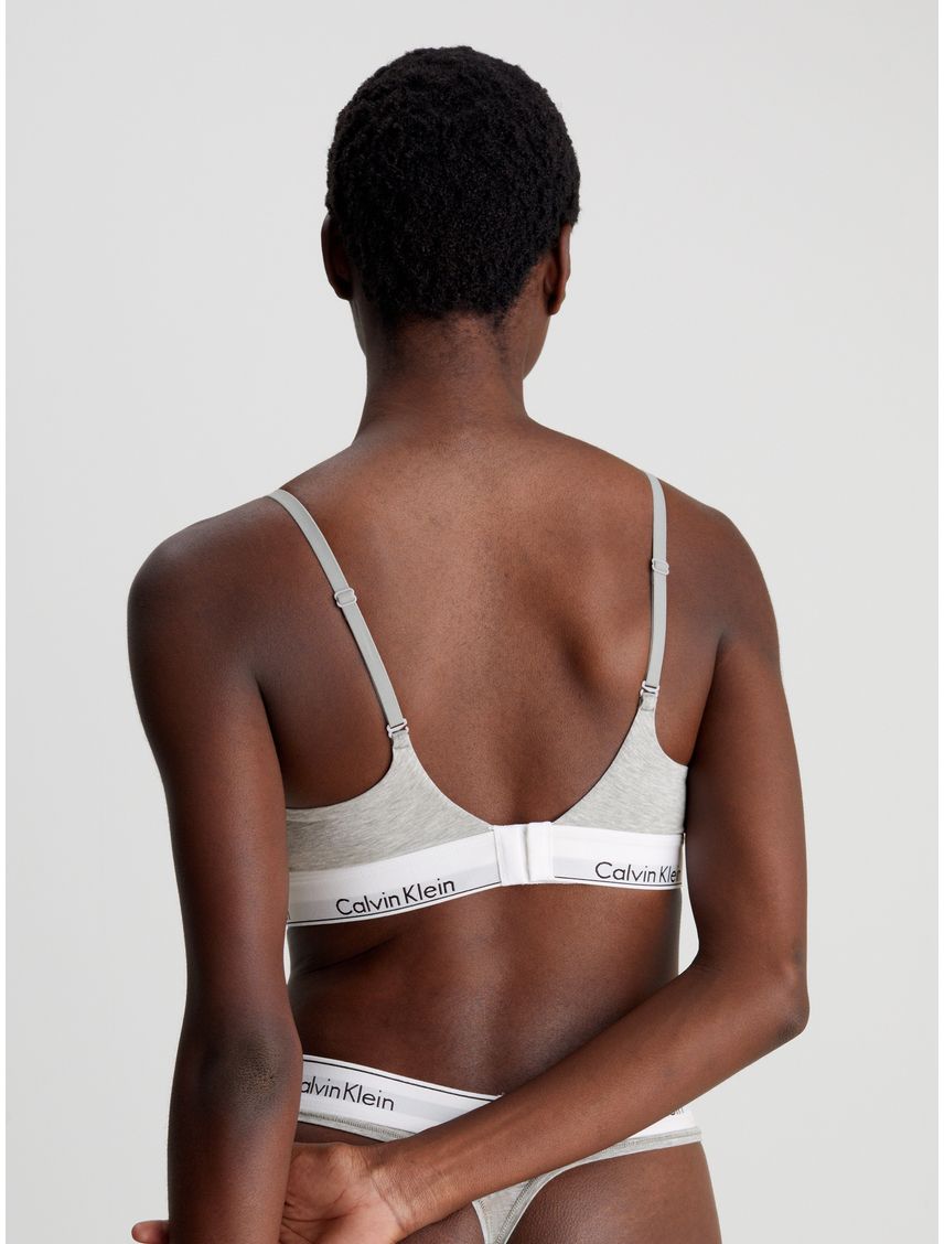 Brasier Gris Escotado Push Up - Modern Cotton
