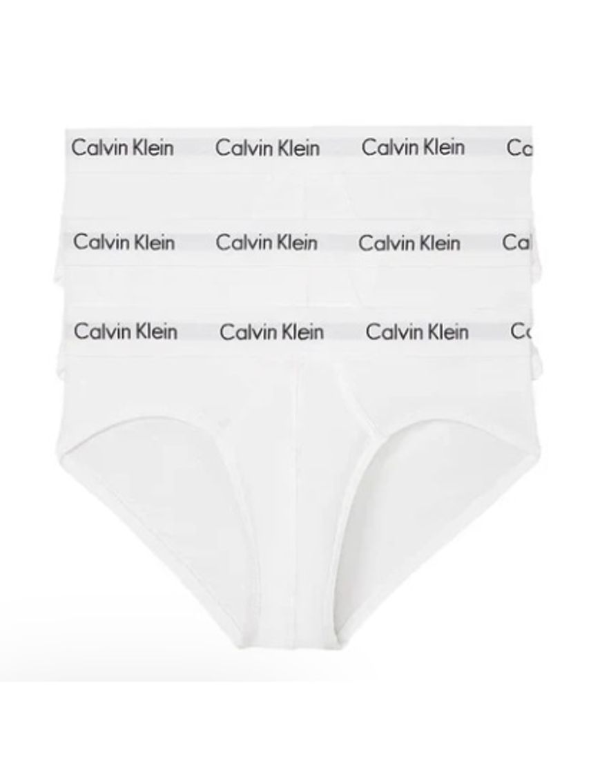 3 Pack de Calzoncillo Blanco Algodón Hip Brief