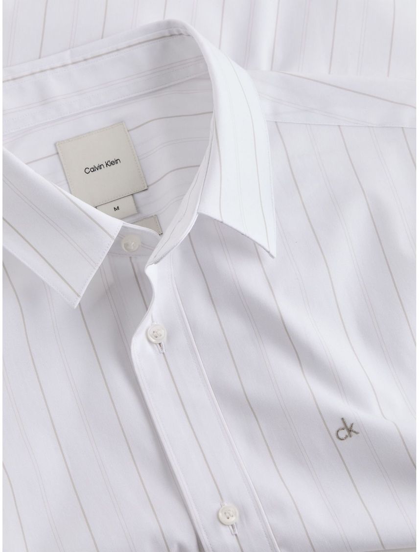 Camisa blanca poplin con multi rayas
