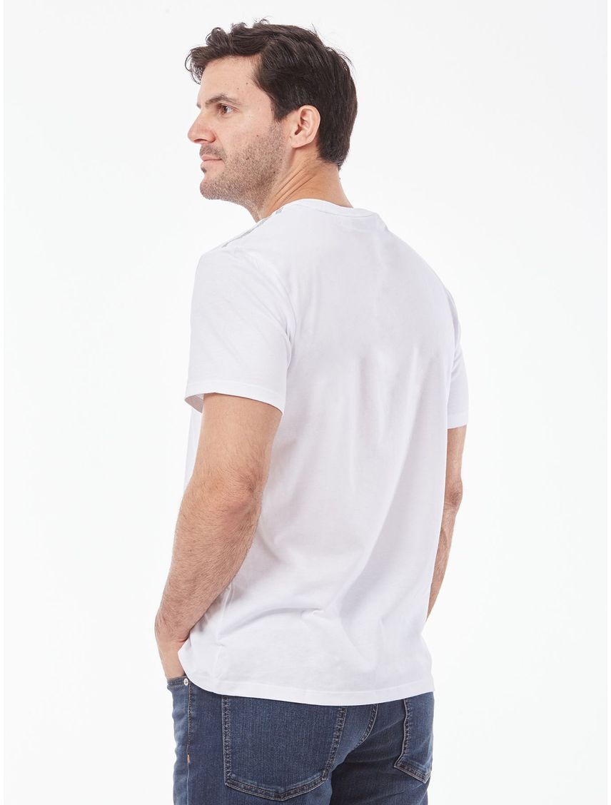 Camiseta blanca manga corta con cinta istintiva en los hombros