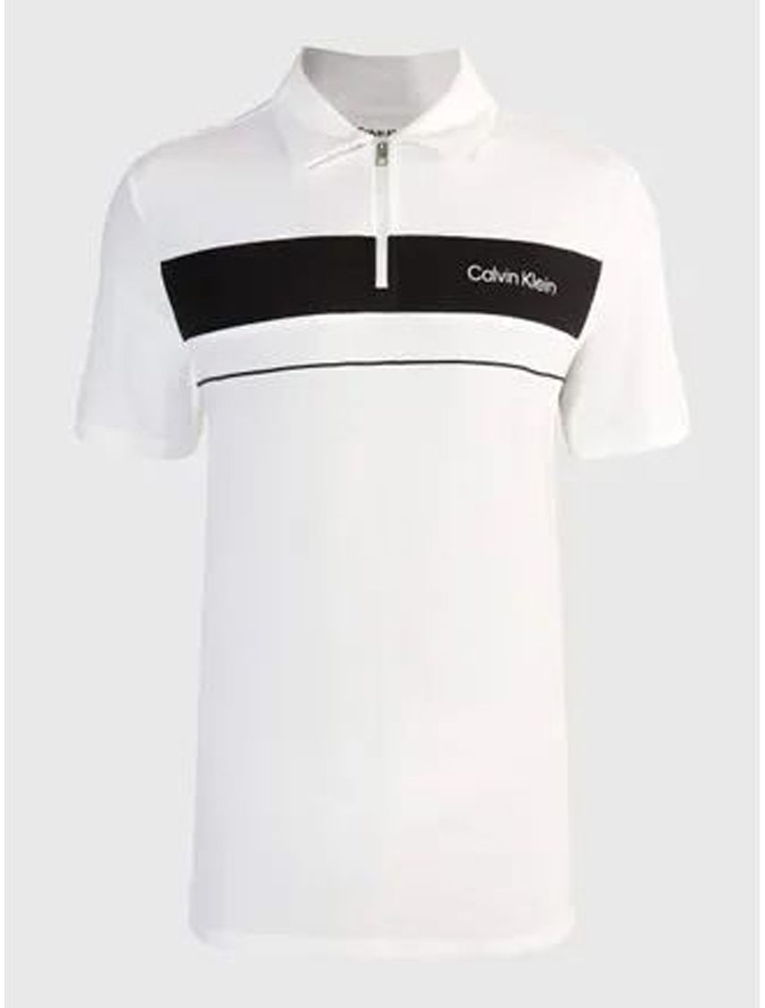Polo blanco stanar con cremallera