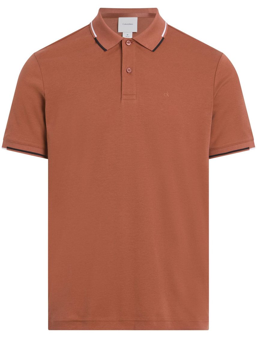 Polo rojo slim con etalle en bores