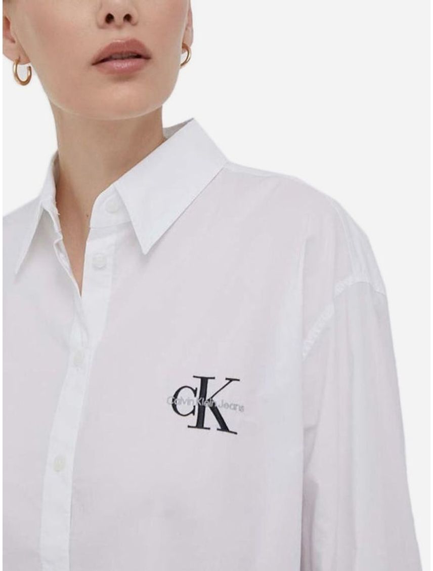 Camisa Blanca Oversize Con Logo Para Mujer