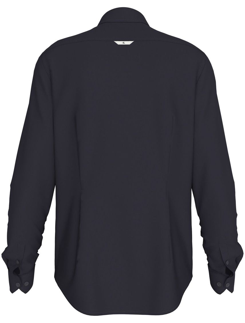 Camisa Azul Slim Con Mini Monograma Para Hombre