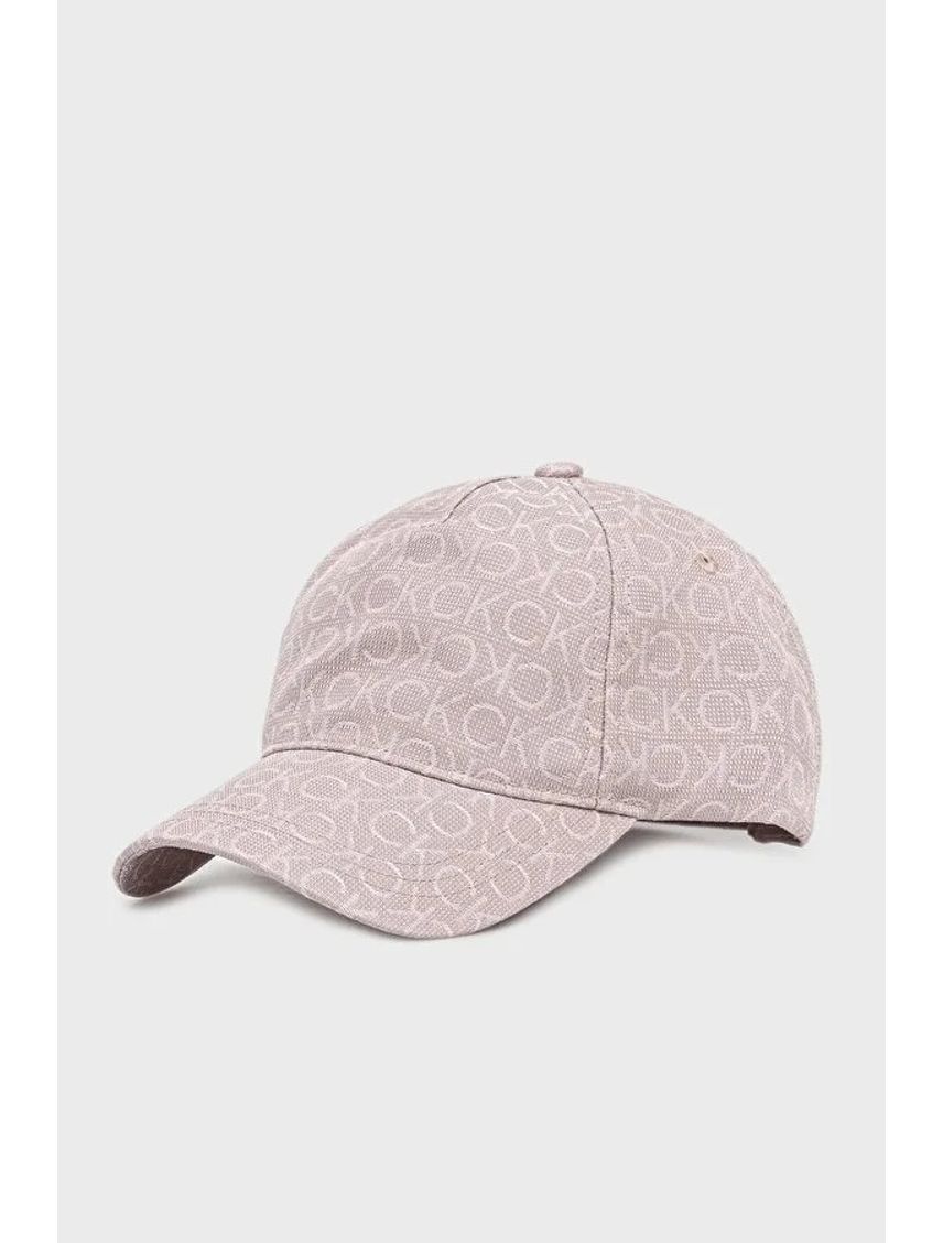 Gorra rosada de jacquard con logo