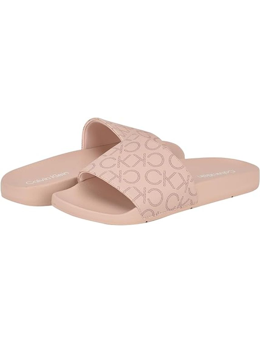 Sandalias rosado con estampado de monograma